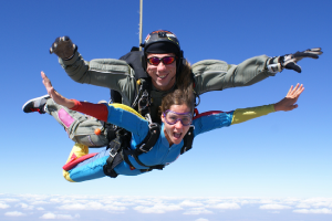 woman enjoying tampa fl tandem jump