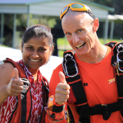 Woman happy to be at Jump Florida near Tamp Florida